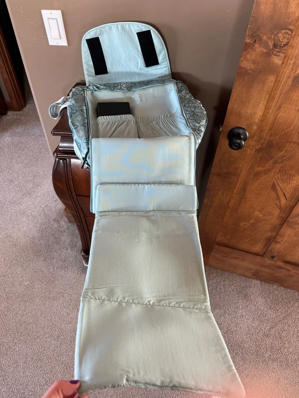 Petunia Pickle Bottom Light Blue Patterned Baby Bag